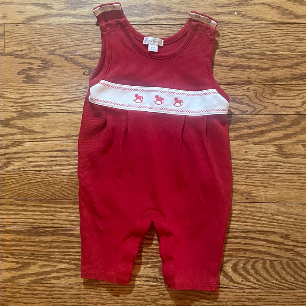Kissy Kissy Red Sleeveless One-Piece Bodysuit with White Trim